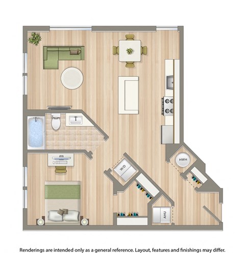 archer park one bedroom apartment floor plan